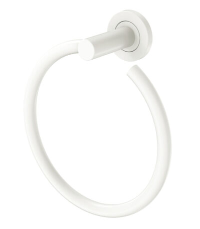 Kaya Hand Towel Ring, Matte White