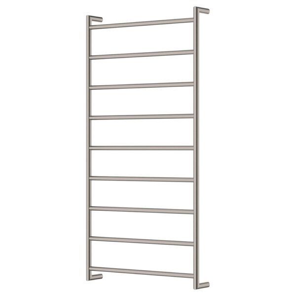 Kaya Heated Towel Rail, 600 x 1200mm, Brushed Nickel