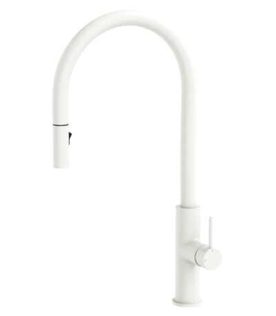 Kaya Pull-Out Sink Mixer, Matte White