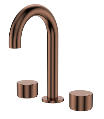 Kaya Round Hob Set, Round Taps, Brushed Copper