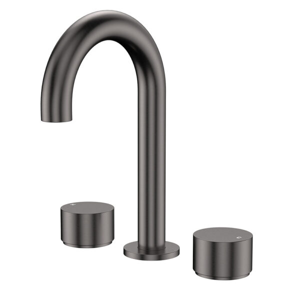 Kaya Round Hob Set, Round Taps, Gun Metal