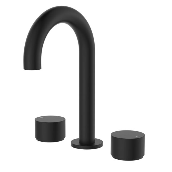 Kaya Round Hob Set, Round Taps, Matte Black