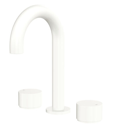 Kaya Round Hob Set, Round Taps, Matte White