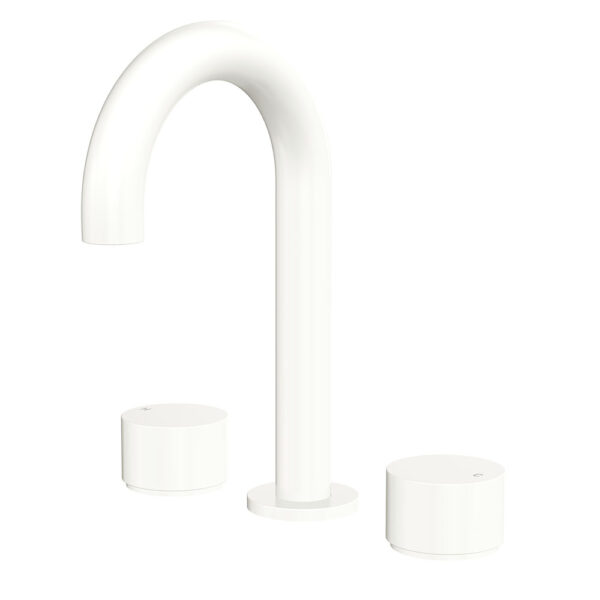Kaya Round Hob Set, Round Taps, Matte White