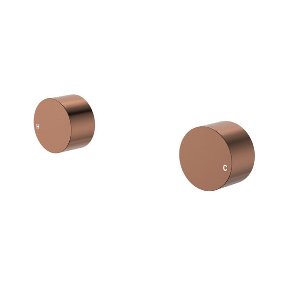 Kaya Round Wall Taps, Brushed Copper