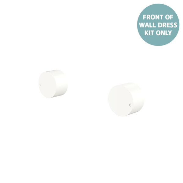 Kaya Round Wall Taps, Dress Kit, Matte White