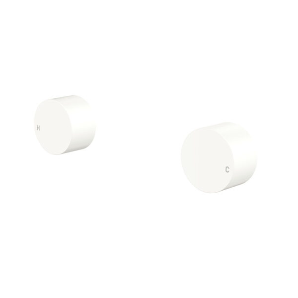 Kaya Round Wall Taps, Matte White