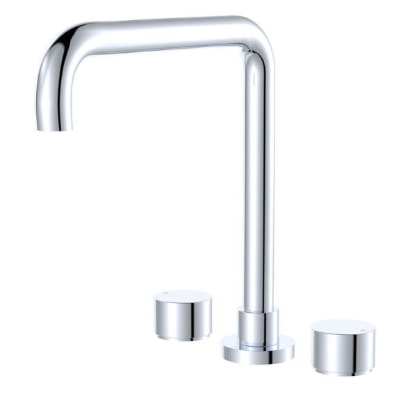 Kaya Squareline Hob Set, Round Taps, Chrome
