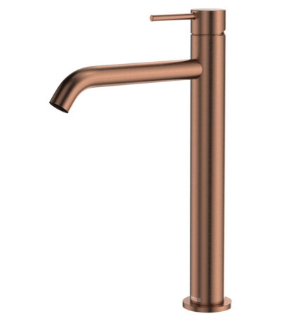 Kaya Tall Basin Mixer, Brushed Copper