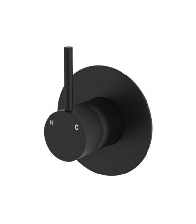 Kaya Up Wall Mixer, Large Round Plate, Matte Black