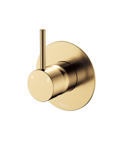 Kaya Up Wall Mixer, Large Round Plate, Urban Brass