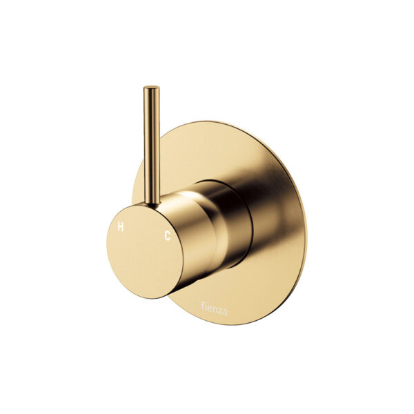 Kaya Up Wall Mixer, Large Round Plate, Urban Brass