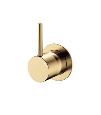 Kaya Up Wall Mixer, Small Round Plate, Urban Brass