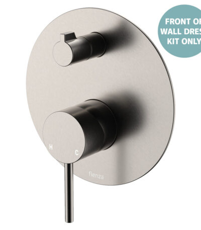 Kaya Wall Diverter Mixer Dress Kit, Large Round Plate, Brushed Nickel
