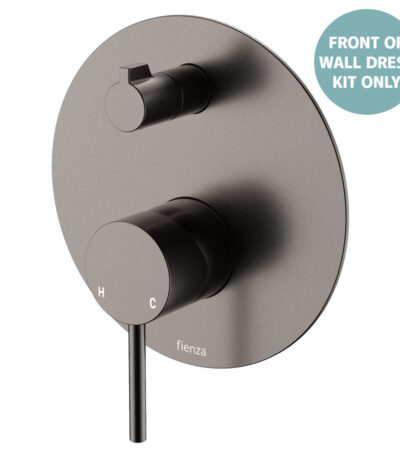 Kaya Wall Diverter Mixer Dress Kit, Large Round Plate, Gun Metal