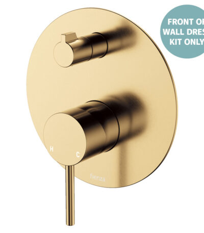 Kaya Wall Diverter Mixer Dress Kit, Large Round Plate, Urban Brass