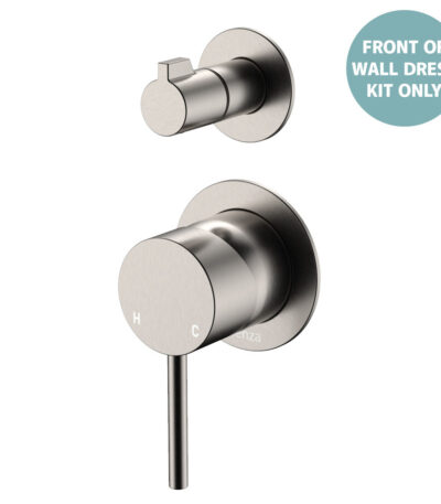 Kaya Wall Diverter Mixer Dress Kit, Small Round Plates, Brushed Nickel