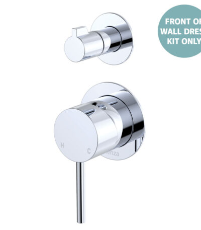 Kaya Wall Diverter Mixer Dress Kit, Small Round Plates, Chrome