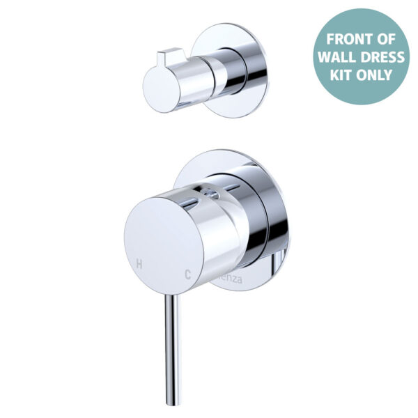 Kaya Wall Diverter Mixer Dress Kit, Small Round Plates, Chrome