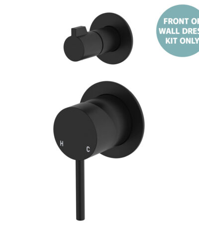Kaya Wall Diverter Mixer Dress Kit, Small Round Plates, Matte Black