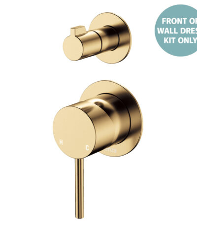 Kaya Wall Diverter Mixer Dress Kit, Small Round Plates, Urban Brass
