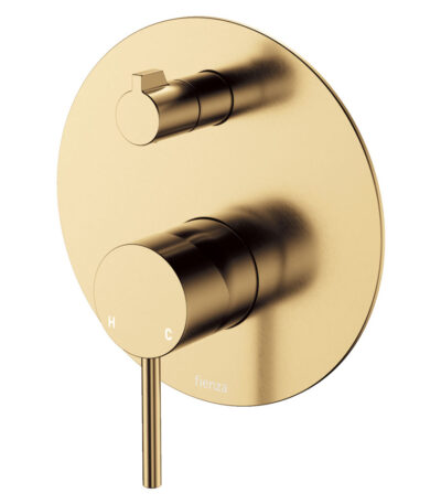 Kaya Wall Diverter Mixer, Large Round Plate, Urban Brass