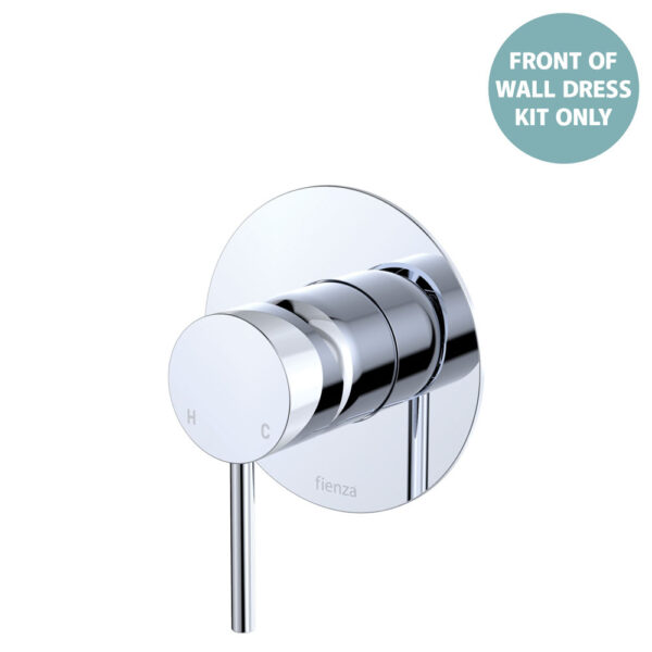 Kaya Wall Mixer Dress Kit, Large Round Plate, Chrome