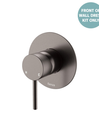Kaya Wall Mixer Dress Kit, Large Round Plate, Gun Metal
