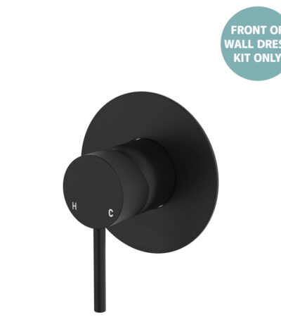 Kaya Wall Mixer Dress Kit, Large Round Plate, Matte Black