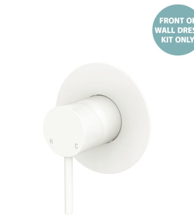 Kaya Wall Mixer Dress Kit, Large Round Plate, Matte White