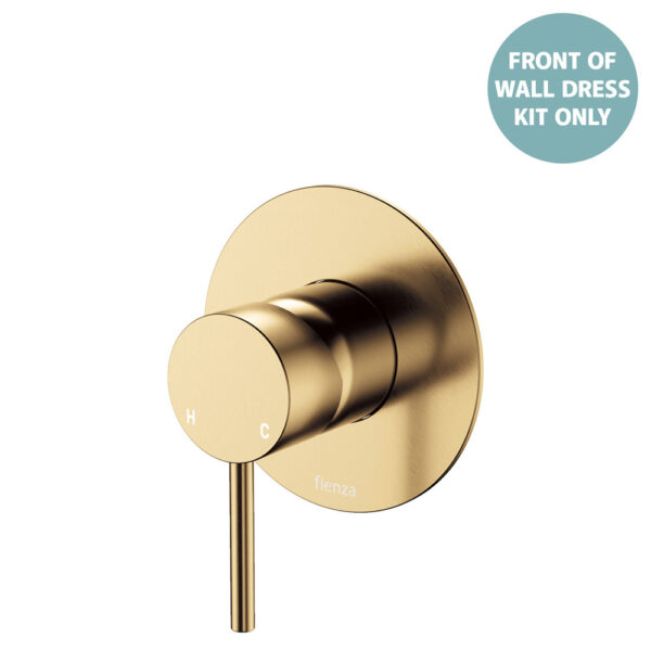 Kaya Wall Mixer Dress Kit, Large Round Plate, Urban Brass