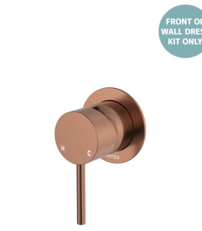 Kaya Wall Mixer Dress Kit, Small Round Plates, Brushed Copper