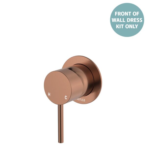 Kaya Wall Mixer Dress Kit, Small Round Plates, Brushed Copper