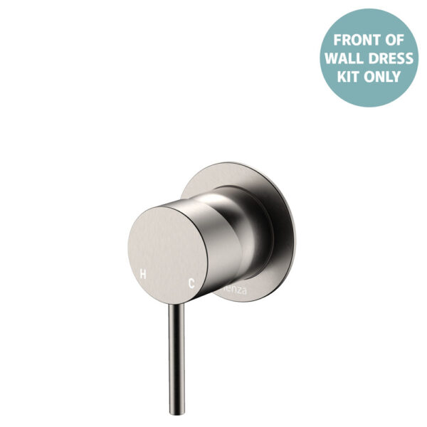 Kaya Wall Mixer Dress Kit, Small Round Plates, Brushed Nickel