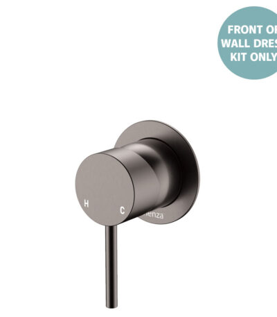 Kaya Wall Mixer Dress Kit, Small Round Plates, Gun Metal