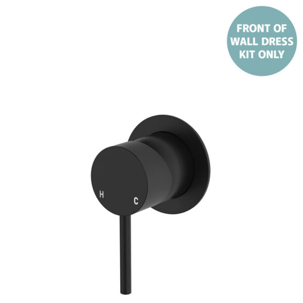 Kaya Wall Mixer Dress Kit, Small Round Plates, Matte Black