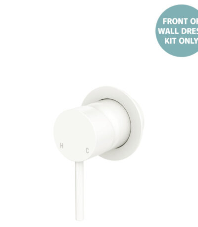 Kaya Wall Mixer Dress Kit, Small Round Plates, Matte White