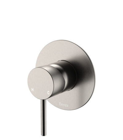 Kaya Wall Mixer, Large Round Plate, Brushed Nickel