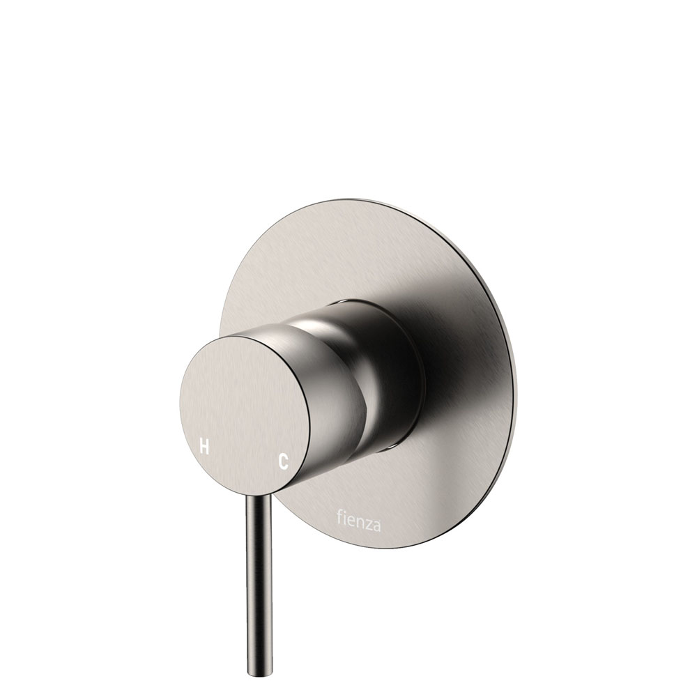 Kaya Wall Mixer, Large Round Plate, Brushed Nickel