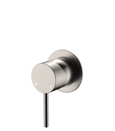 Kaya Wall Mixer, Small Round Plate, Brushed Nickel