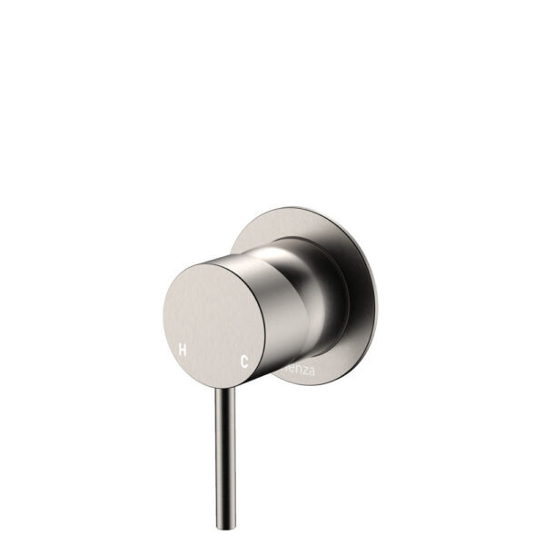 Kaya Wall Mixer, Small Round Plate, Brushed Nickel