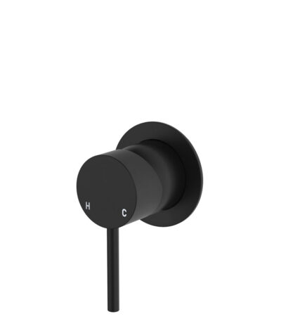 Kaya Wall Mixer, Small Round Plate, Matte Black