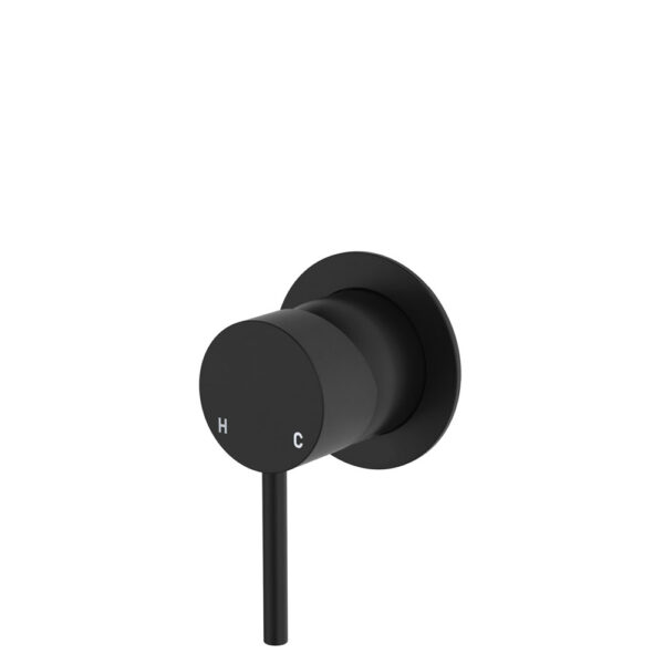 Kaya Wall Mixer, Small Round Plate, Matte Black
