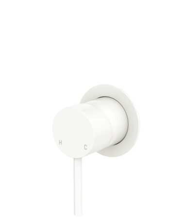 Kaya Wall Mixer, Small Round Plate, Matte White