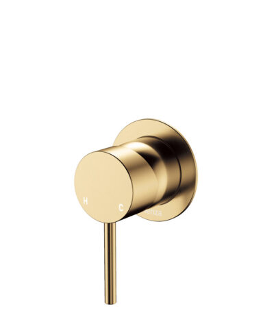 Kaya Wall Mixer, Small Round Plate, Urban Brass