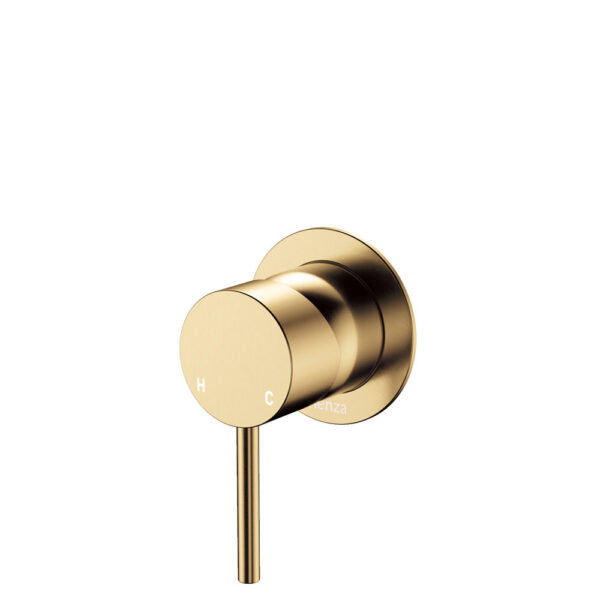 Kaya Wall Mixer, Small Round Plate, Urban Brass