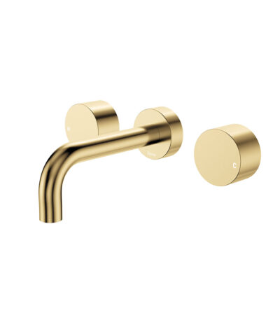Kaya Wall Set, Round Taps, 130mm Outlet, Urban Brass