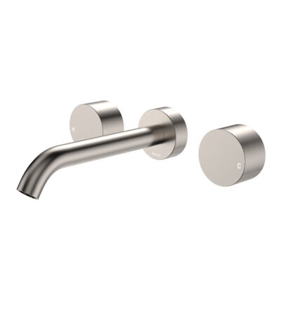 Kaya Wall Set, Round Taps, 180mm Outlet, Brushed Nickel