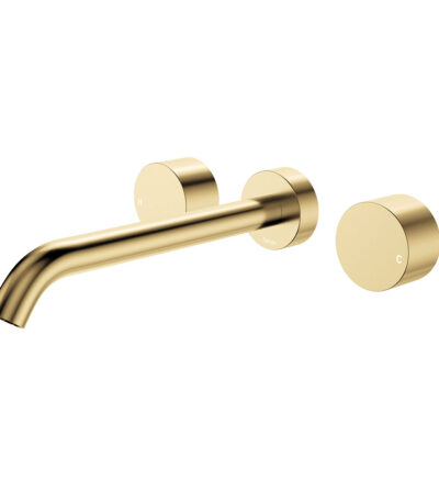 Kaya Wall Set, Round Taps, 220mm Outlet, Urban Brass
