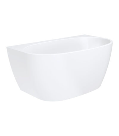 Keeto Back-To-Wall Acrylic Bath, 1300mm